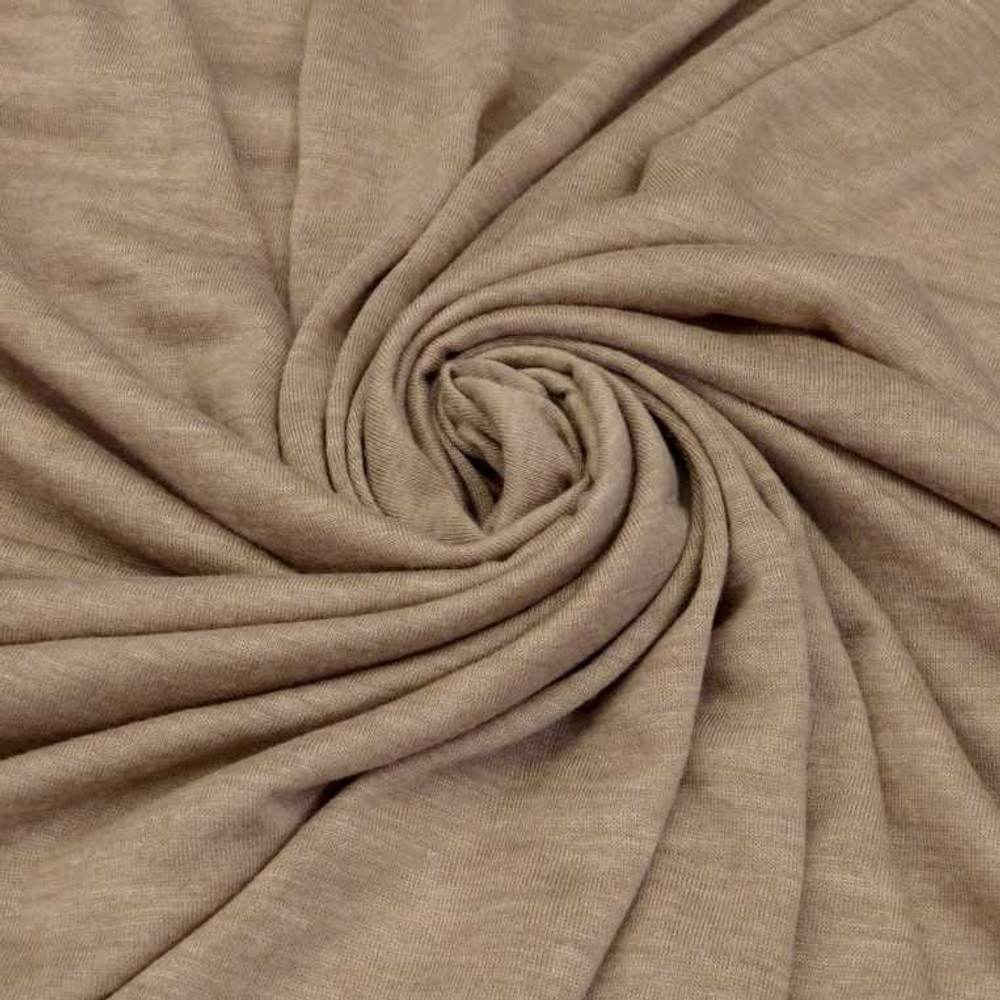 Ralph Lauren Tan Modal & Wool Blend Jersey Knit