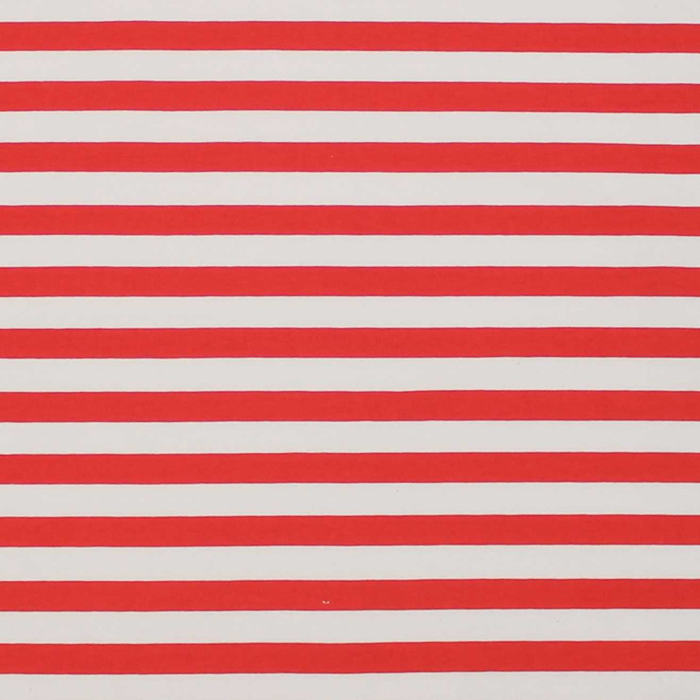 1/2" Red and White Stripe Cotton Lycra Knit