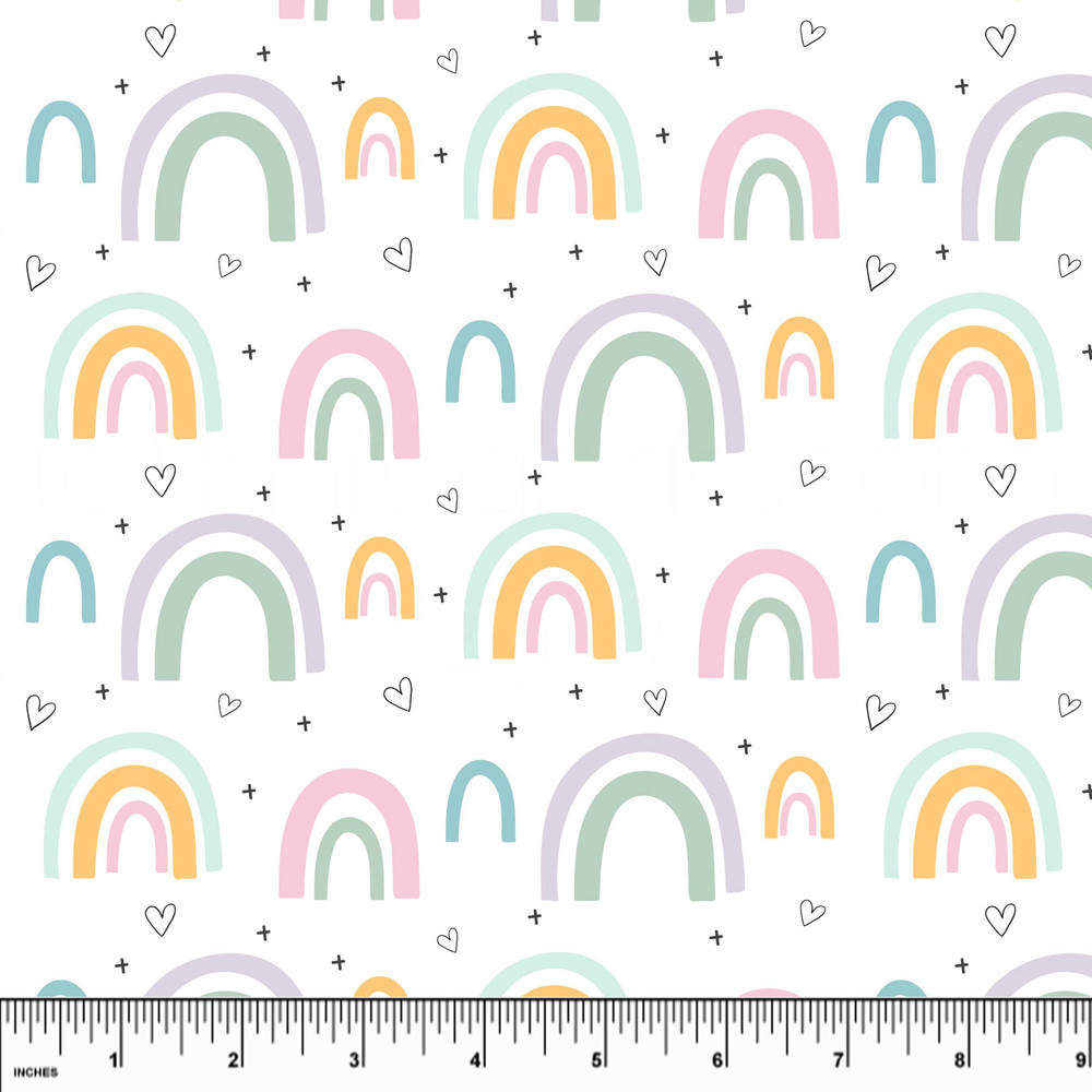 Pastel Rainbows Cotton Lycra Knit