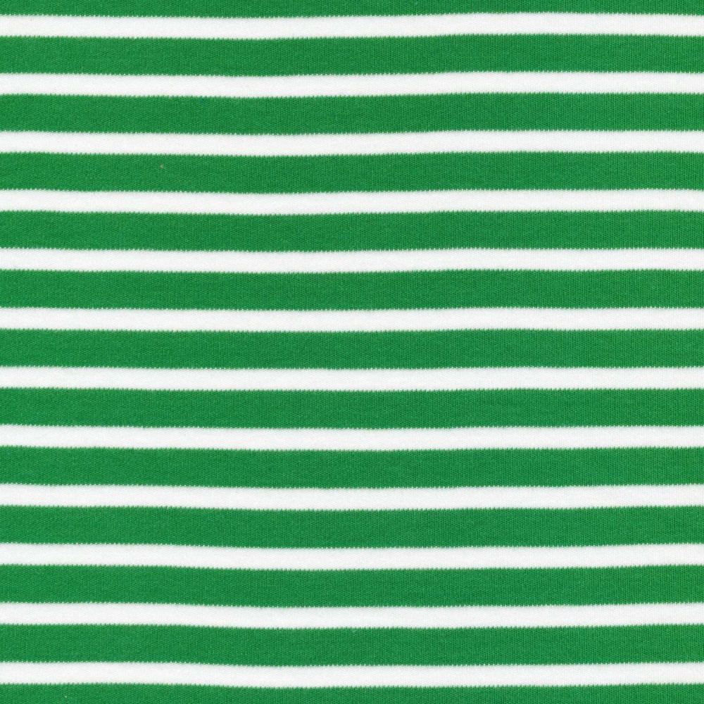 Cloud 9 Colorful Stripes in Green Organic Interlock Knit