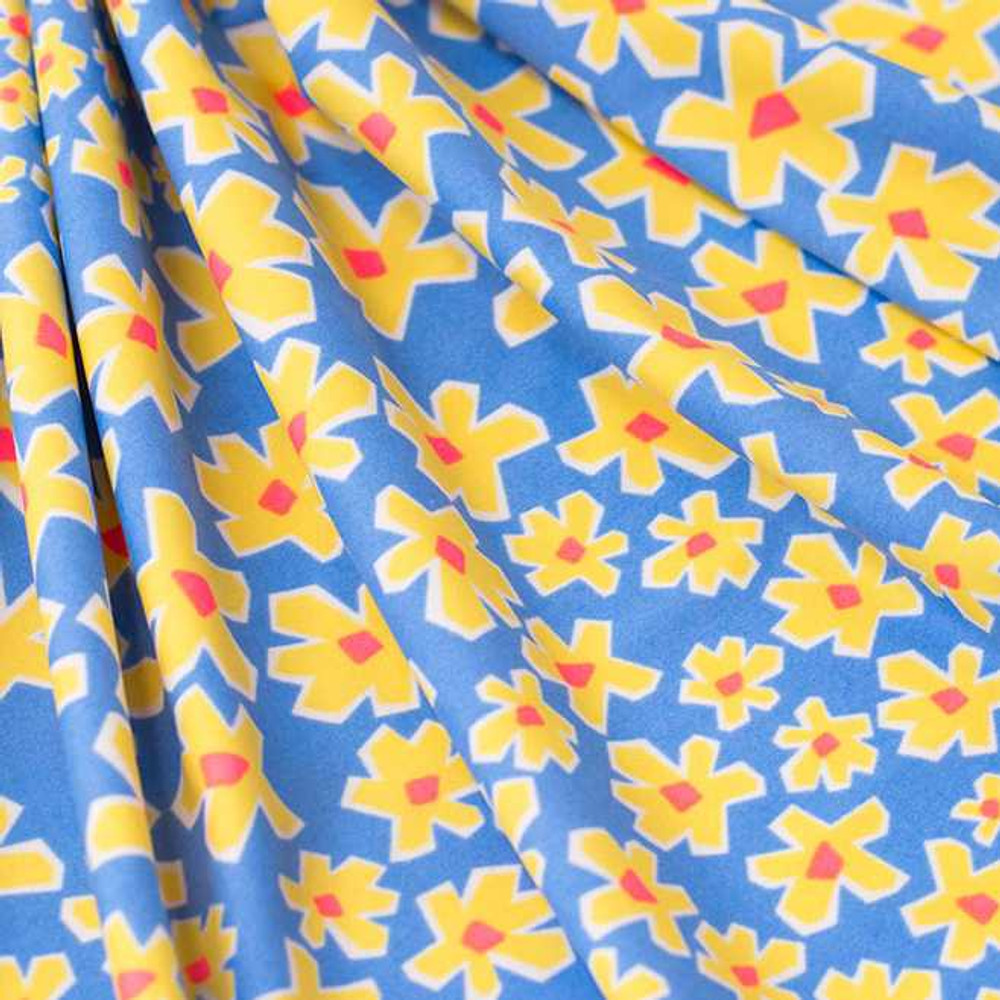 Ditsy Yellow Floral on Blue Swim