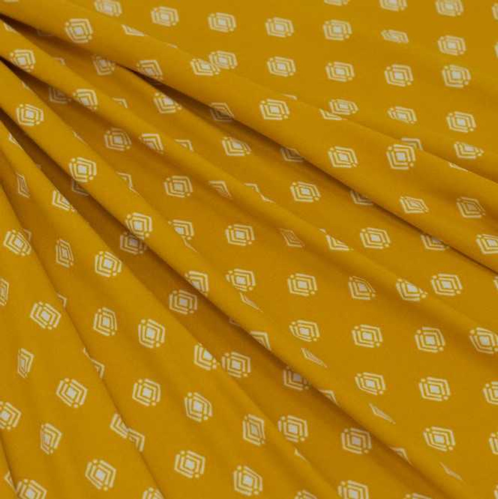 Diamonds on Mustard Double Brushed Poly