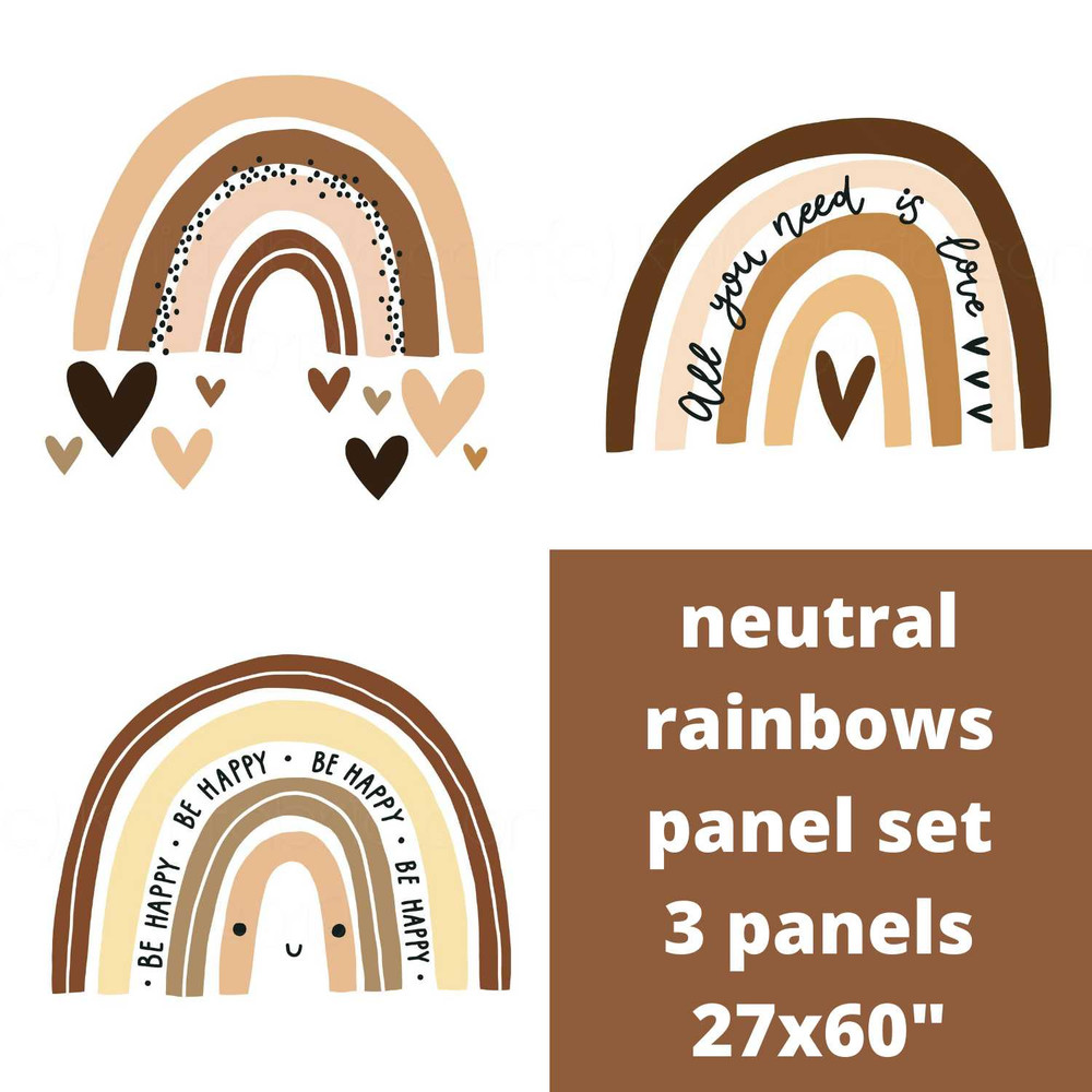 Custom Neutral Rainbows Cotton Lycra Panel Set