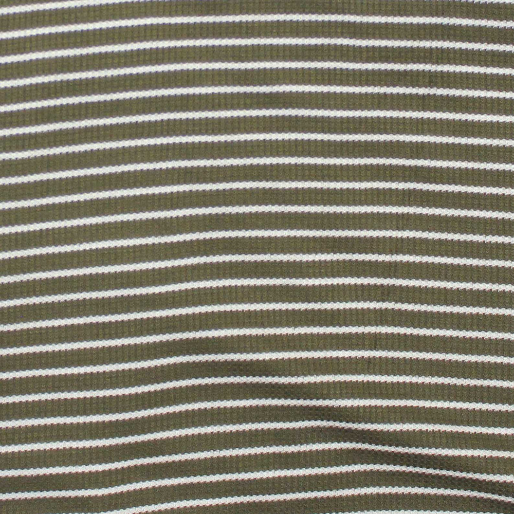 Olive and Ivory Stripe Thermal Knit