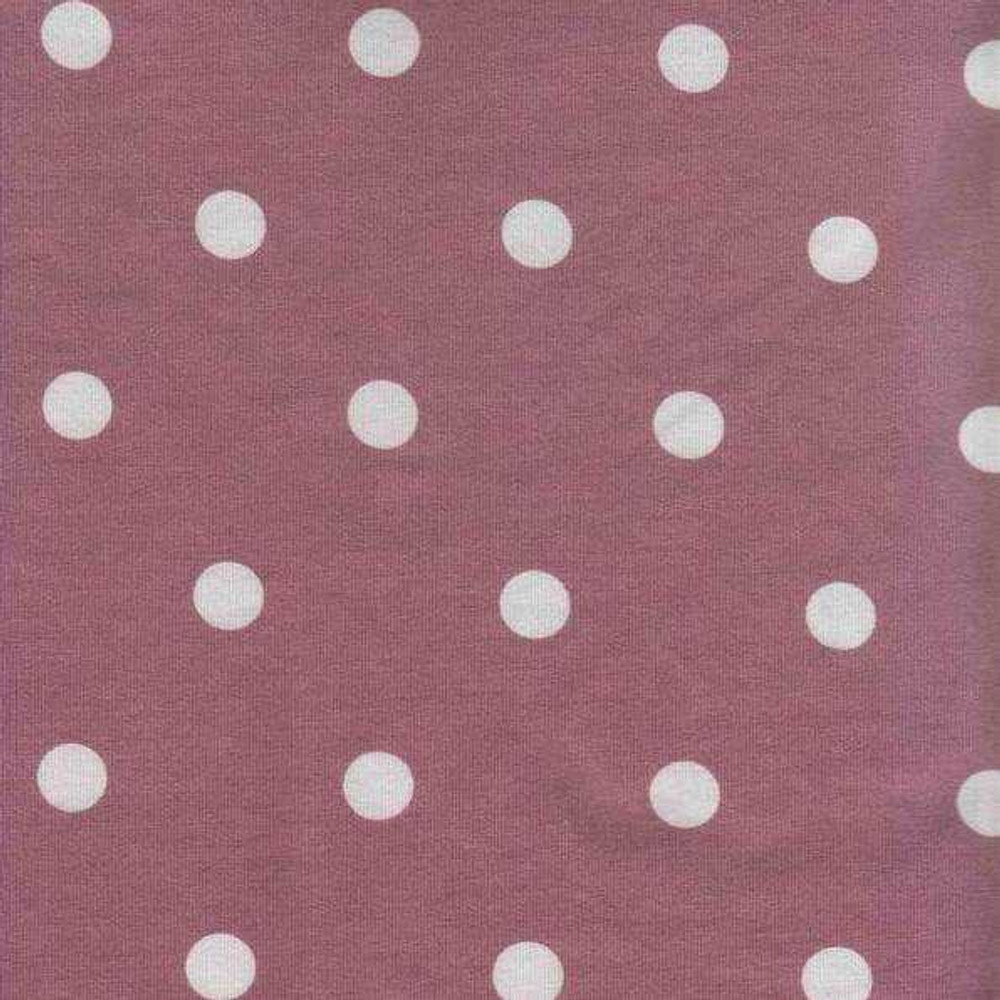 Polka Dots on Mauve French Terry Knit