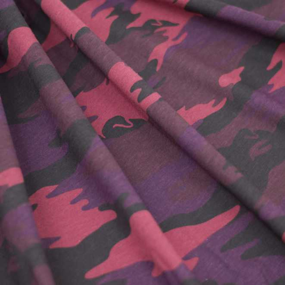 Black and Purple Camo T-Shirt Knit