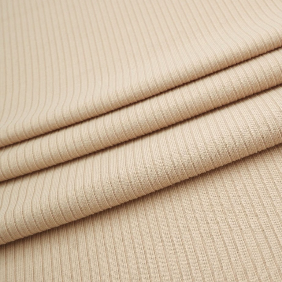 Heavy Rib Taupe 4x2 Heavy Rib Knit - KnitFabric.com