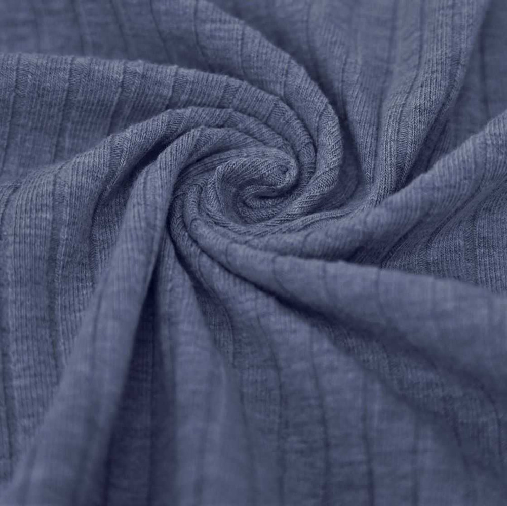 Navy Cotton Lycra 6x3 Jersey Rib Euro Knits