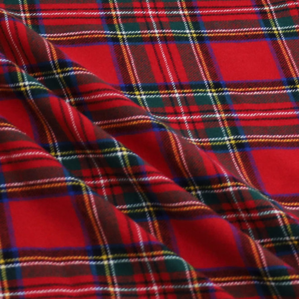 Red Multi Plaid Flannel Bolt Fabric