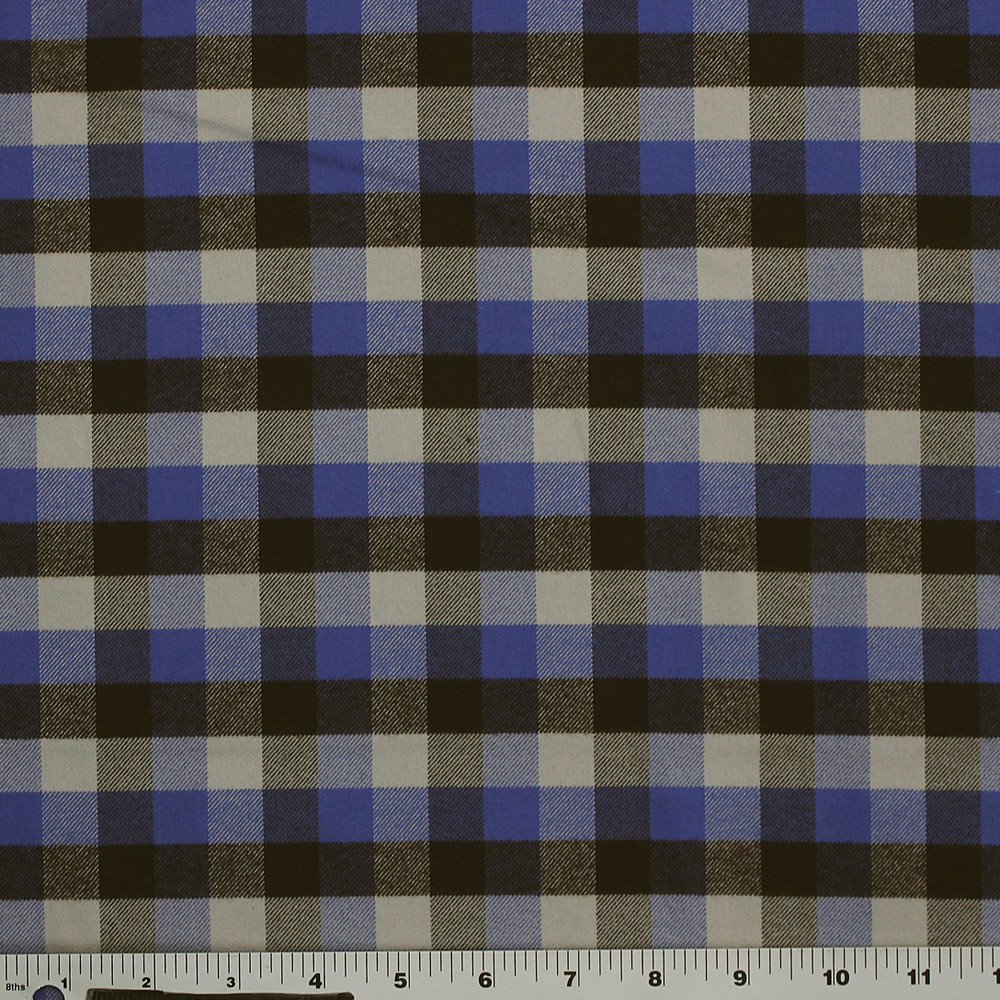 Blue, Gray & Brown Plaid Flannel