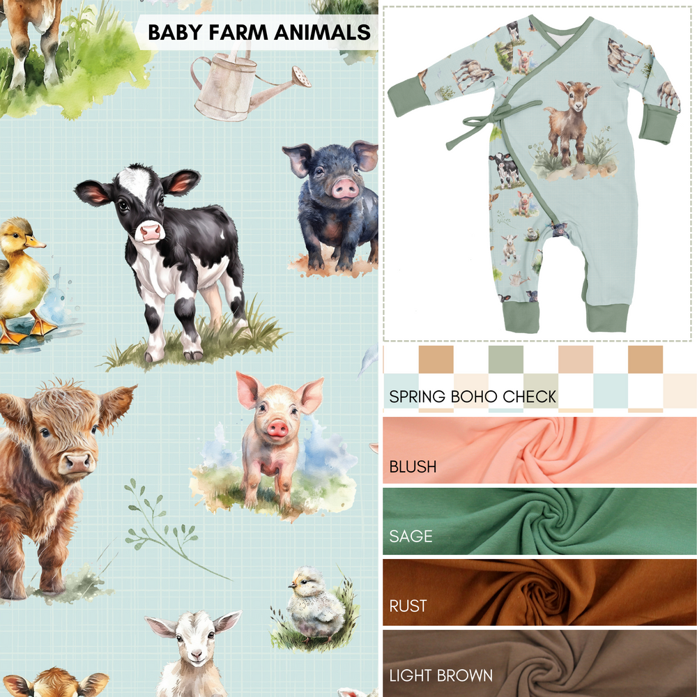 Forest Little Animals Set of 7 Fabric Panels