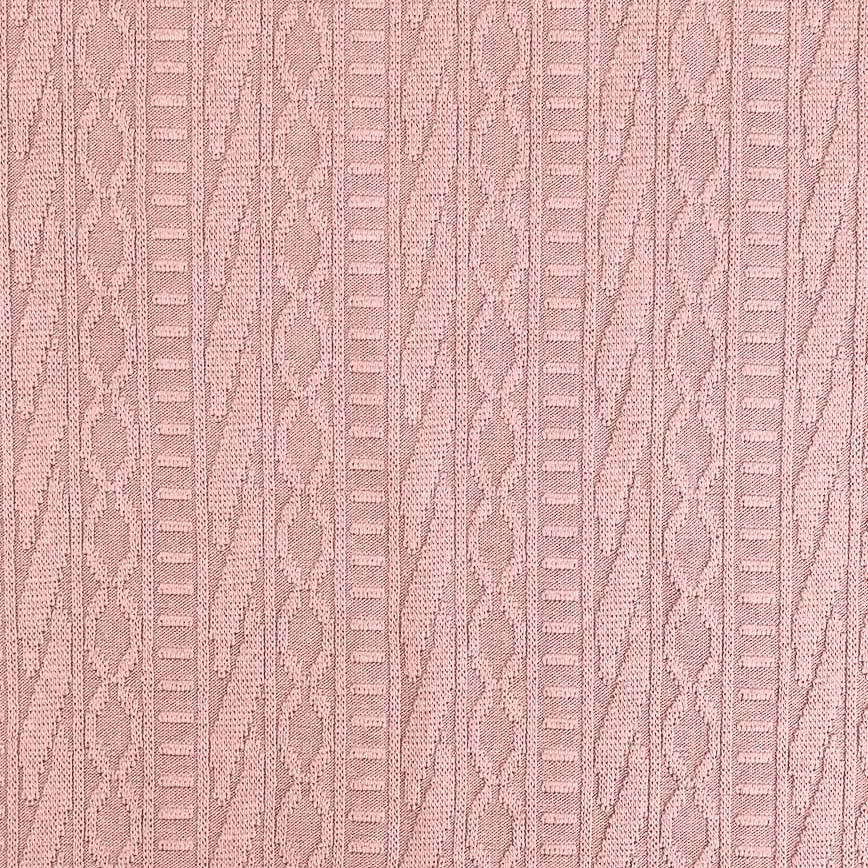 Old Rose Jacquard Cable Sweater Knit - KnitFabric.com