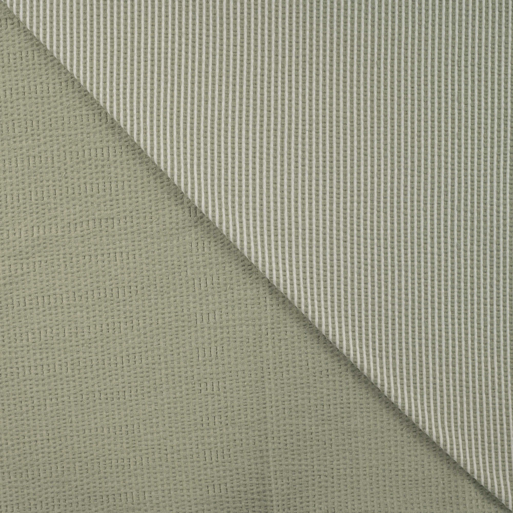 【WOOHWA】OLIVE SEERSUCKER SK Olive Striped Jersey Seersucker - KnitFabric.com