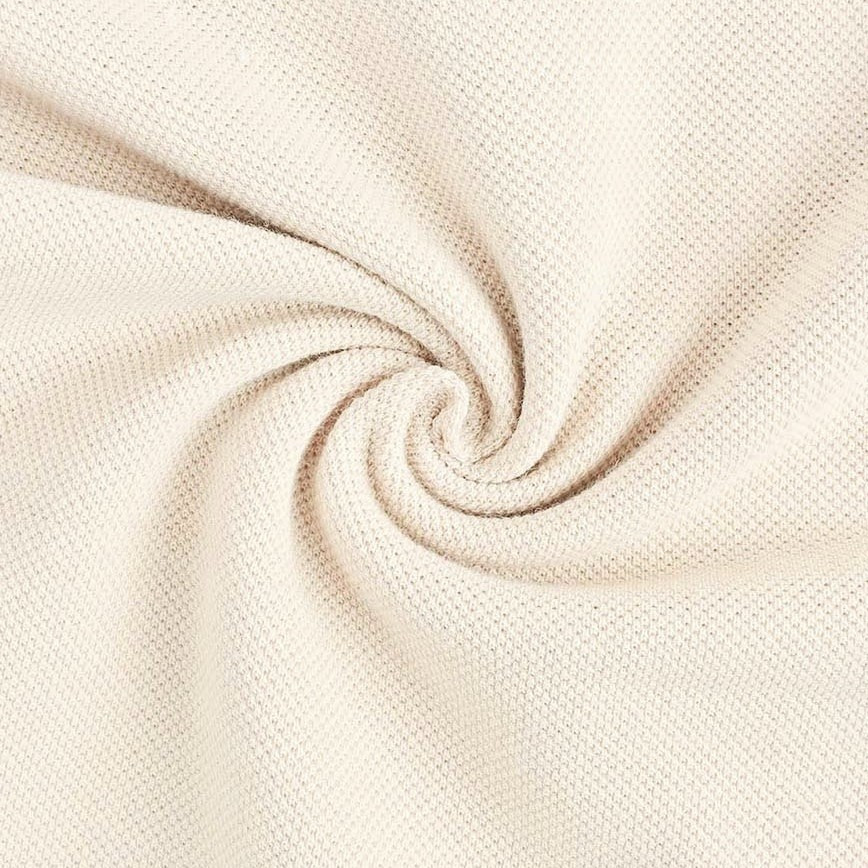 Ivory 100% Cotton Pique Knit - Main Image