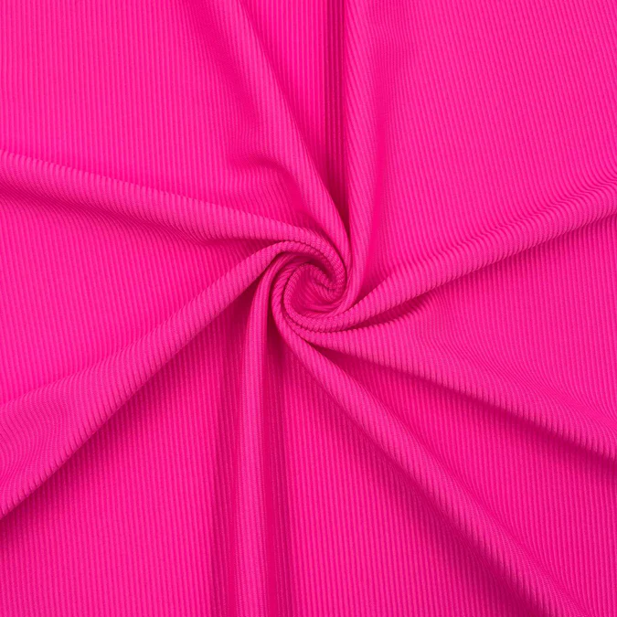 Pink Ribbed Color Neon Pink Performance Rib - KnitFabric.com