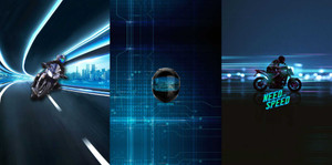 Need for Speed Motorcycle Cotton Lycra 29" Panel Set