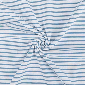 Yarn Dyed Denim Blue Stripes on White Cotton Lycra Yarn Dyed Denim Blue Stripes on White Cotton Lycra