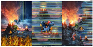 Volcanoes & Dragons French Terry 29" Panel Set