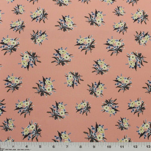 Floral on Peach Rib Swim Floral on Peach Rib Swim