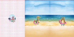 Animal Beach Party Cotton Lycra 29" Panel Set Animal Beach Party Cotton Lycra 29" Panel Set