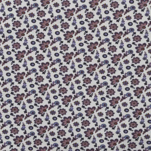 Retro Floral on Ivory Cotton Lycra Knit Retro Floral on Ivory Cotton Lycra Knit