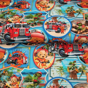 Firefighter Teddy Bears Cotton Lycra Firefighter Teddy Bears Cotton Lycra