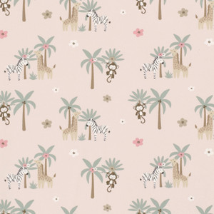Zebras & Giraffes on Light Peach Cotton Lycra Zebras & Giraffes on Light Peach Cotton Lycra