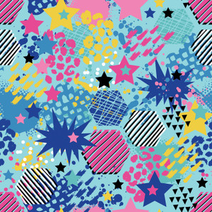 Hexis & Stars on Aqua French Terry Hexis & Stars on Aqua French Terry