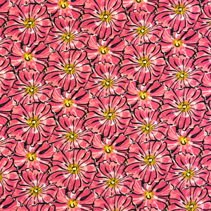 Packed Pink Blooms Cotton Lycra Knit