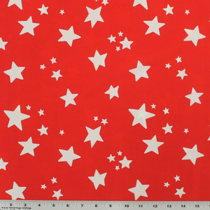 Stars on Red Nylon Spandex