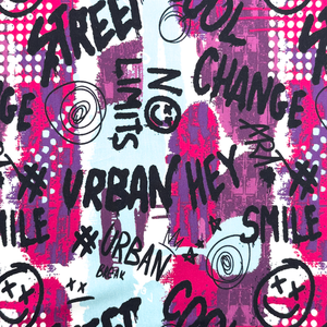 Urban Art in Pink Cotton Lycra Knit Urban Art in Pink Cotton Lycra Knit