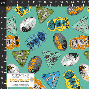 Stof Fabrics Robot Patches Cotton Lycra Knit
