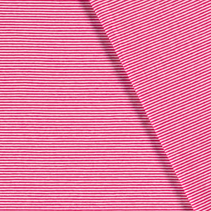 Pink Yarn Dyed 2mm Stripes Cotton Lycra Knit Pink Yarn Dyed 2mm Stripes Cotton Lycra Knit