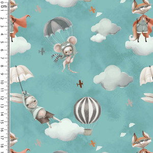 Sky Adventure Animals Cotton Lycra Sky Adventure Animals Cotton Lycra