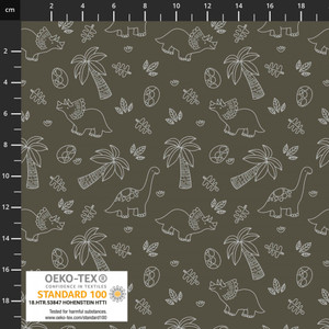 Stof Fabrics Dino Jungle Outlines Cotton Lycra Knit Stof Fabrics Dino Jungle Outlines Cotton Lycra Knit