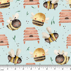 Custom Busy Bees Cotton Lycra Knit Custom Busy Bees Cotton Lycra Knit