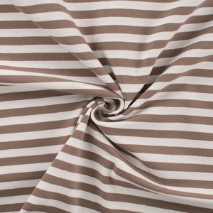 Taupe & Ivory Yarn Dyed Stripe Cotton Lycra Taupe & Ivory Yarn Dyed Stripe Cotton Lycra