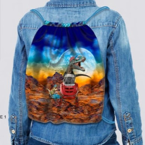 DIY Dinosaur Canvas Drawstring Bag