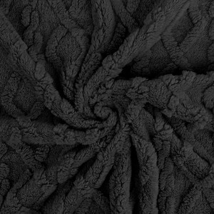Black Double Sided Plush Cable Minky Black Double Sided Plush Cable Minky