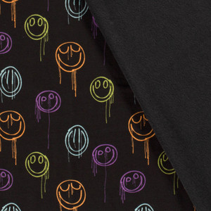 Smileys on Black Sweatshirt Minky Smileys on Black Sweatshirt Minky