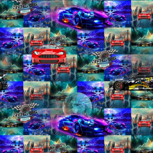 Euro Racecars Cotton Lycra Euro Racecars Cotton Lycra