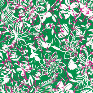 Distressed Floral on Green Viscose Jersey Distressed Floral on Green Viscose Jersey
