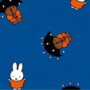 Miffy on Blue Laminated Cotton Miffy on Blue Laminated Cotton
