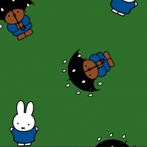 Miffy on Green Laminated Cotton Miffy on Green Laminated Cotton
