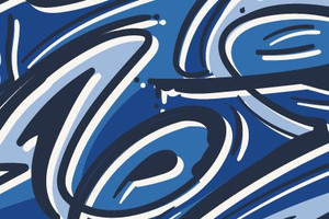 Blue Graffiti Cotton Lycra Blue Graffiti Cotton Lycra
