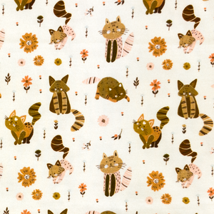 Kitties on Cream Cotton Lycra Knit