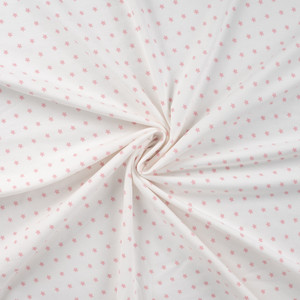 Old Rose Stars on Ivory Cotton Lycra Knit Old Rose Stars on Ivory Cotton Lycra Knit