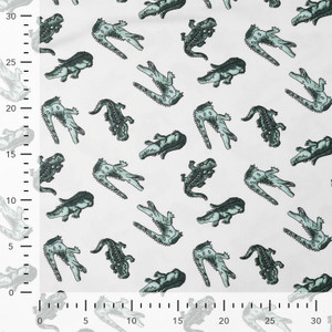 Alligators on Ivory Cotton Lycra Knit