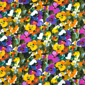 Pansy Garden Cotton Lycra Knit Pansy Garden Cotton Lycra Knit
