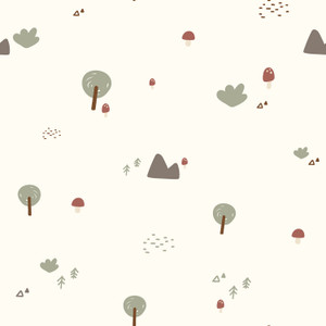 Mini Mountains & Trees Cotton Lycra Knit